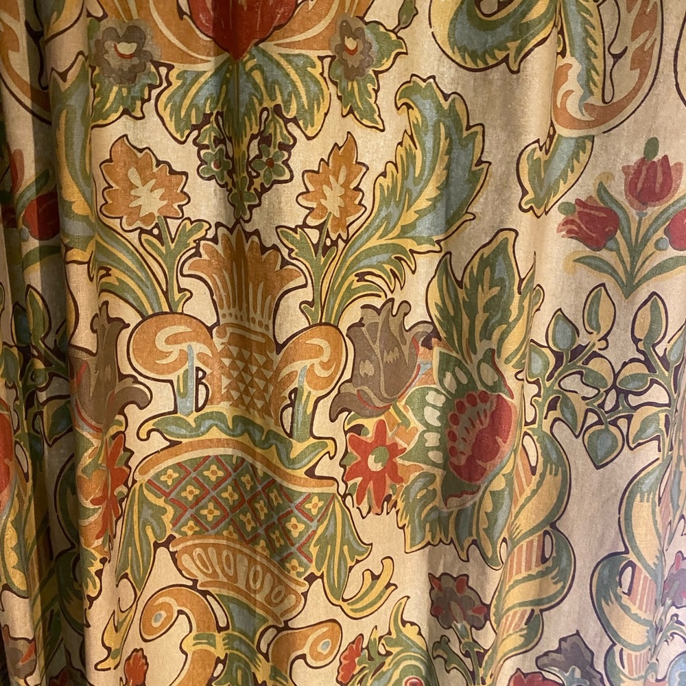 Pottery Barn 4 Multicolor Floral Curtain panels